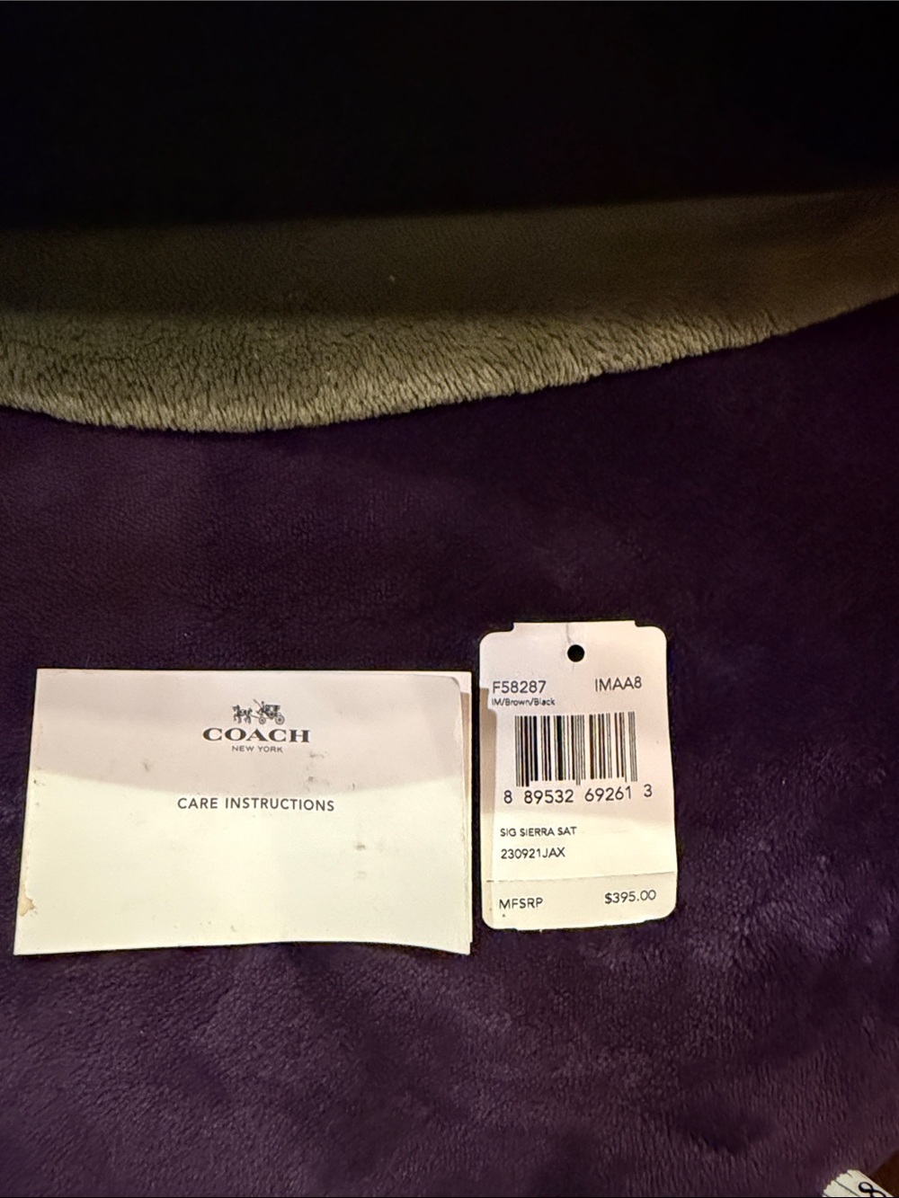 Coach Brown Signature Dome Satchel with Dark Brown Trim - Picture 8 of 8